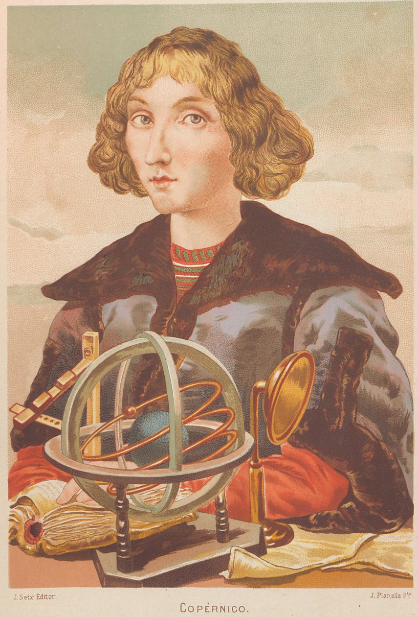 Nikolaus Kopernikuksen muotokuva 1473-1543, 1879. tekijältä Juan Planella y Rodríguez