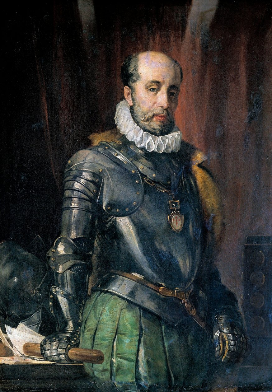 Katalonian poliitikon, Espanjan Alankomaiden kuvernöörin Luis de REQUESENS Y ZUNIGAn (1528-1576) muotokuva. Joan Vicens i Cots (Juan Vicens Cots tekijältä Juan Vicens Cots