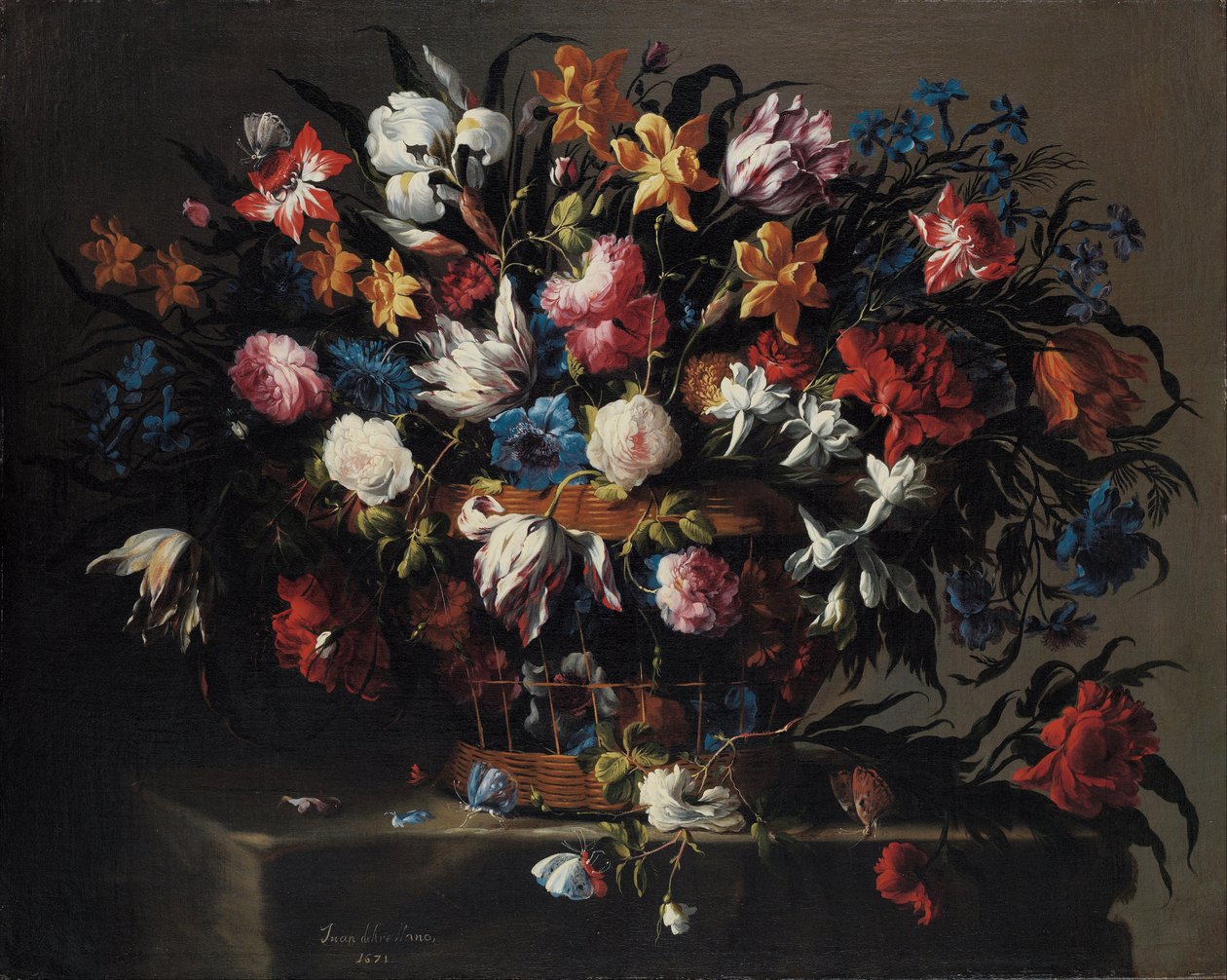 Pieni kukkakori, 1671 tekijältä Juan de Arellano