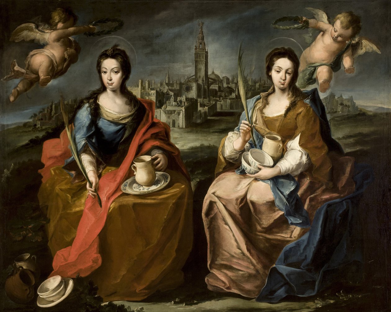Justa ja Rufina - Rokokoo: Saints Justa ja Rufina, Espinal, Juan de (1714-1783) tekijältä Juan de Espinal