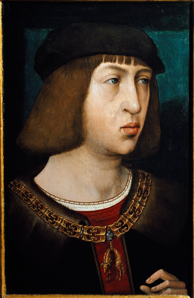 Kastilian kuninkaan Philip I:n muotokuva (Habsburgilaista Filipposta kutsuttiin Philip Kauniiksi) tekijältä Juan de Flandes