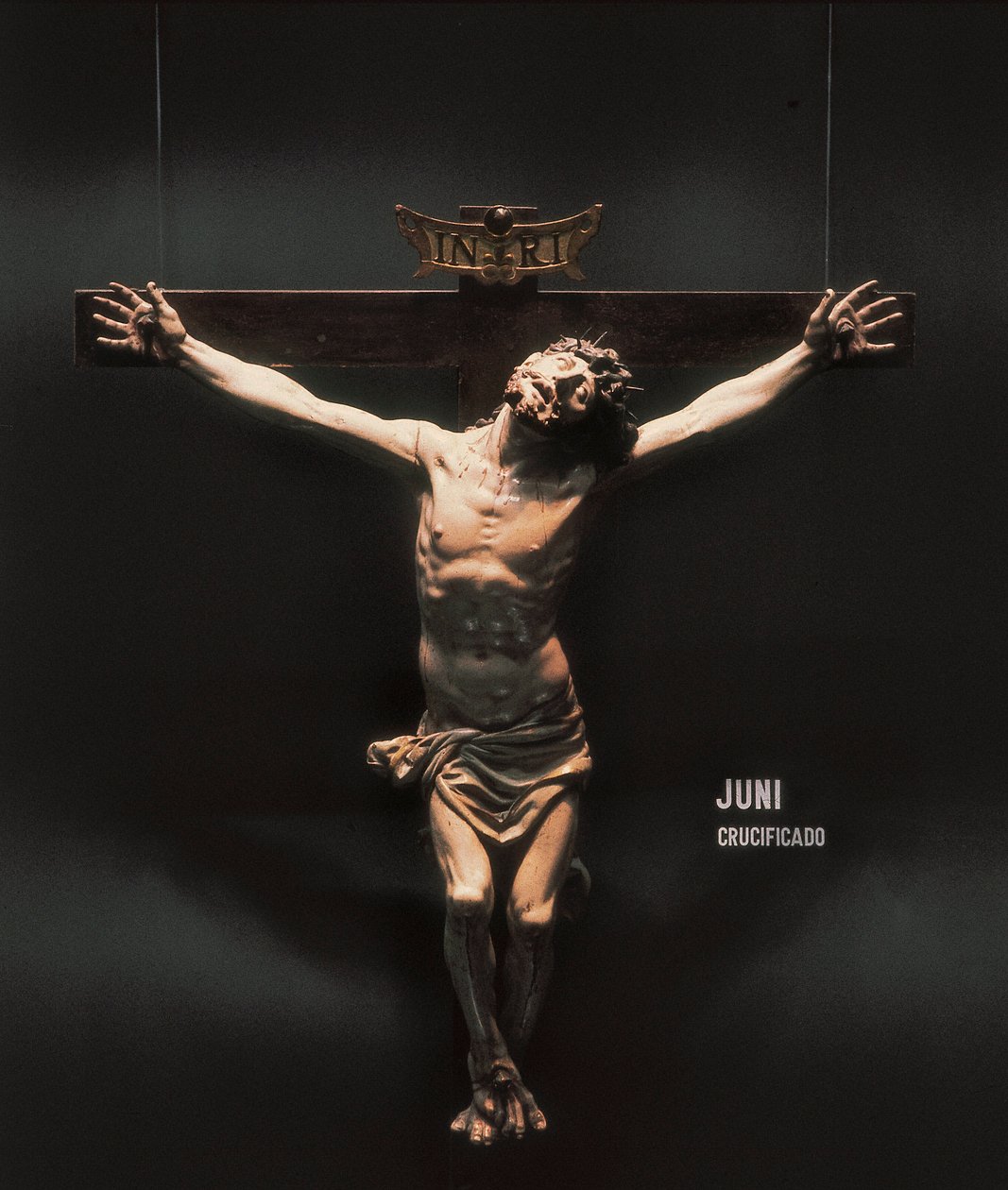 Ristiinnaulitseminen. Juan de Junin (1507-1577) veistos. Veistos puulle. tekijältä Juan de Juni