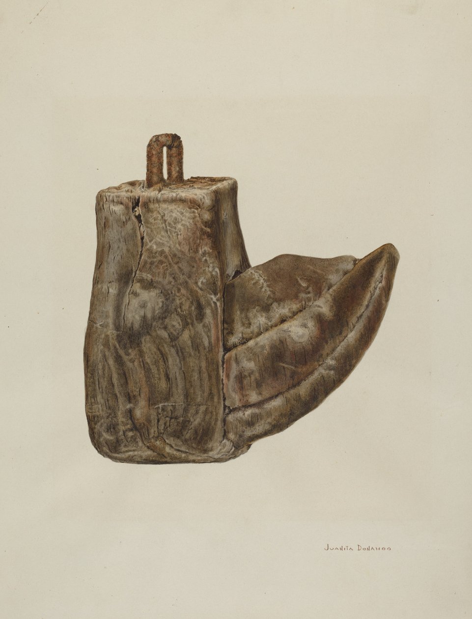 Puinen jalustin, n. 1941. tekijältä Juanita Donahoo