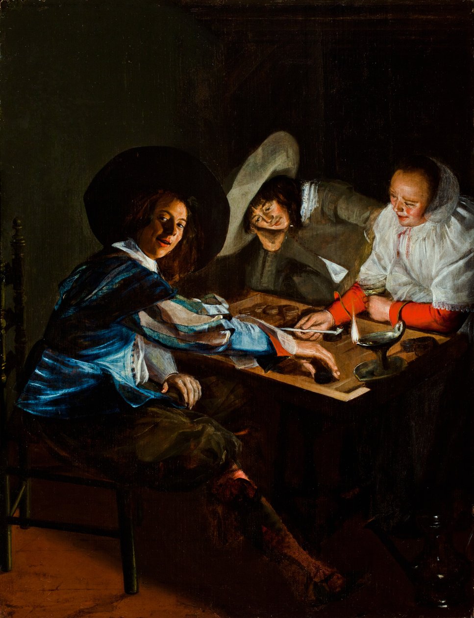 Tric-Trac-peli, n. 1630 tekijältä Judith Leyster
