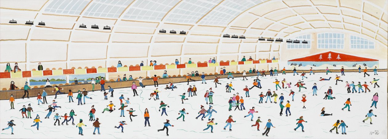 Luistelu Richmondissa, 2009 (guassi paperilla) tekijältä Judy Joel