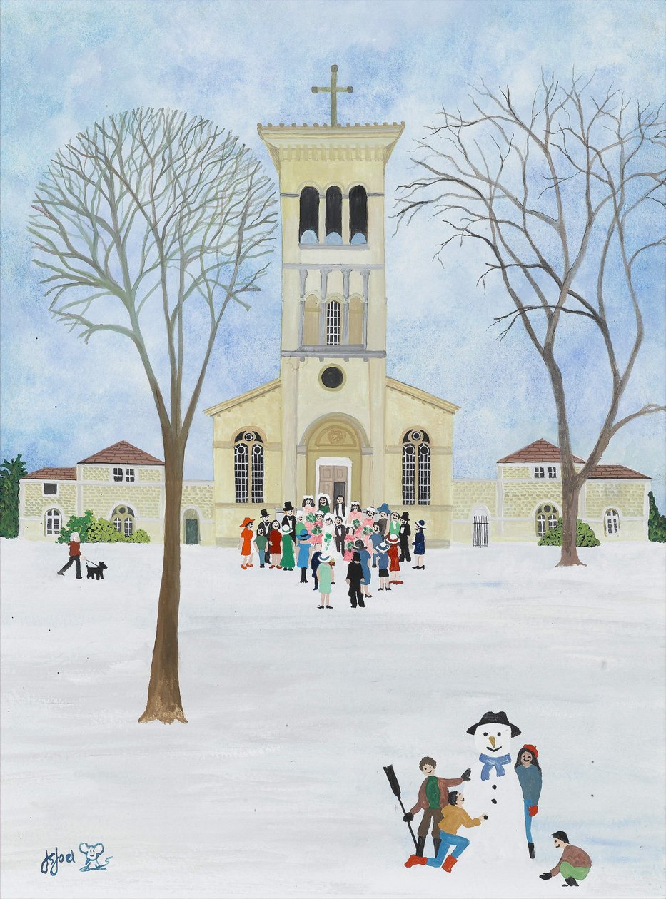 Pyhän Rafaelin kirkko, Kingston, 2009 (guassi paperilla) tekijältä Judy Joel