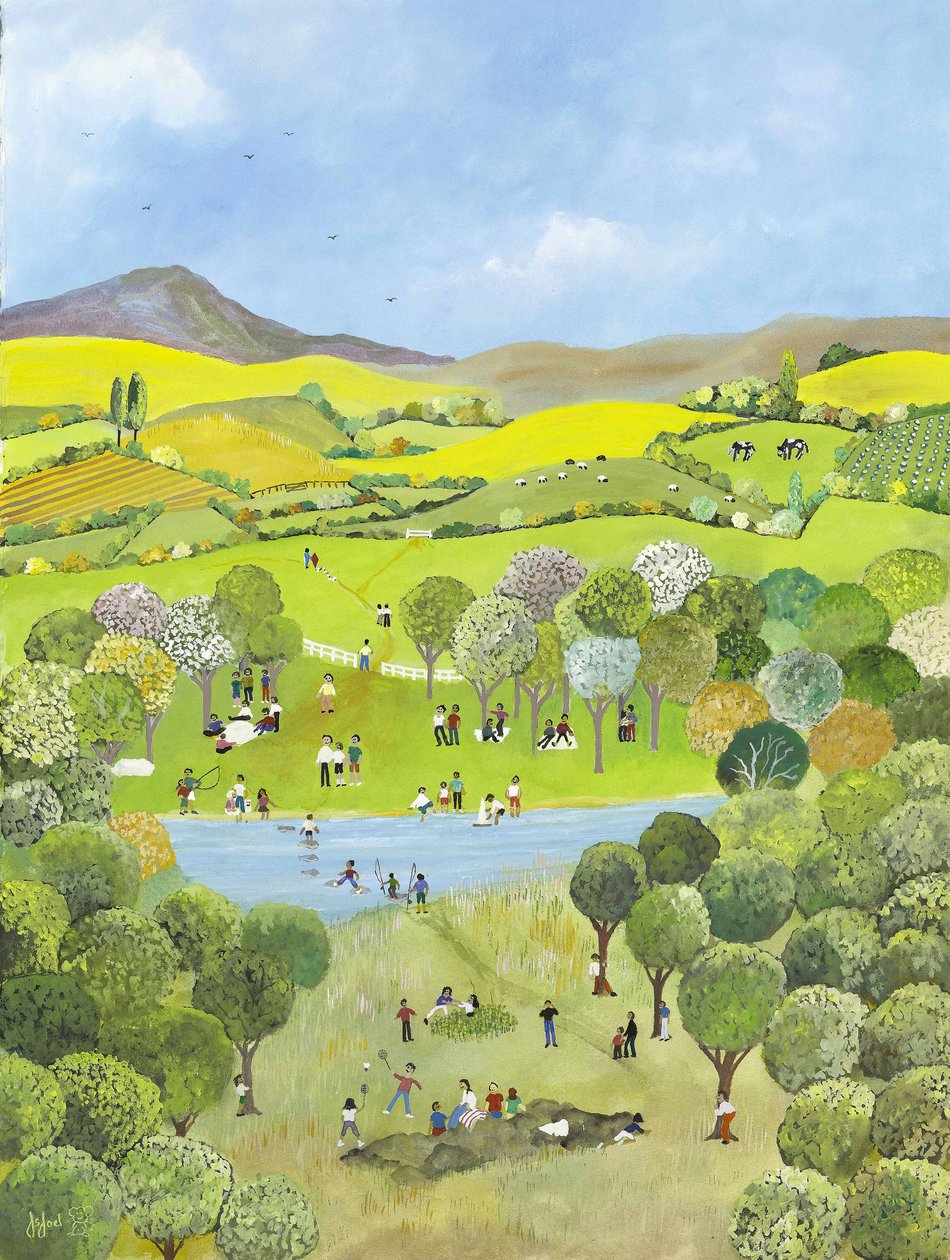 Sunnuntaipiknik, 2009 (Guassi paperilla) tekijältä Judy Joel