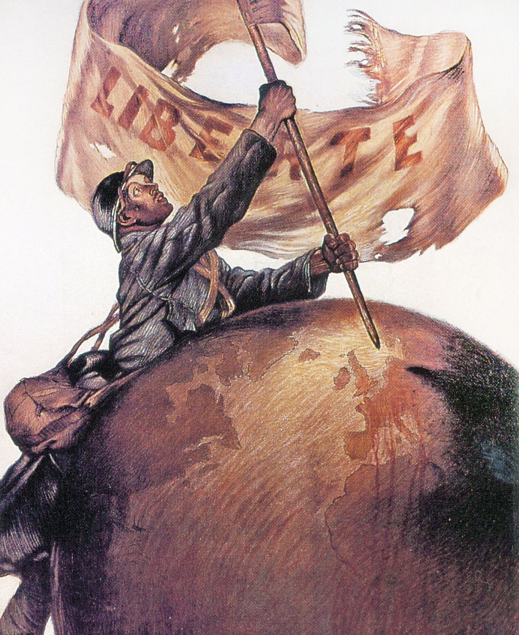 Credit Lyonnais WWI Liberte -juliste, 1917 tekijältä Jules Abel Faivre