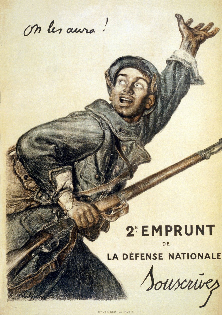 Me saamme ne! Toinen maanpuolustuslaina. Tilaa, 1916 tekijältä Jules Abel Faivre