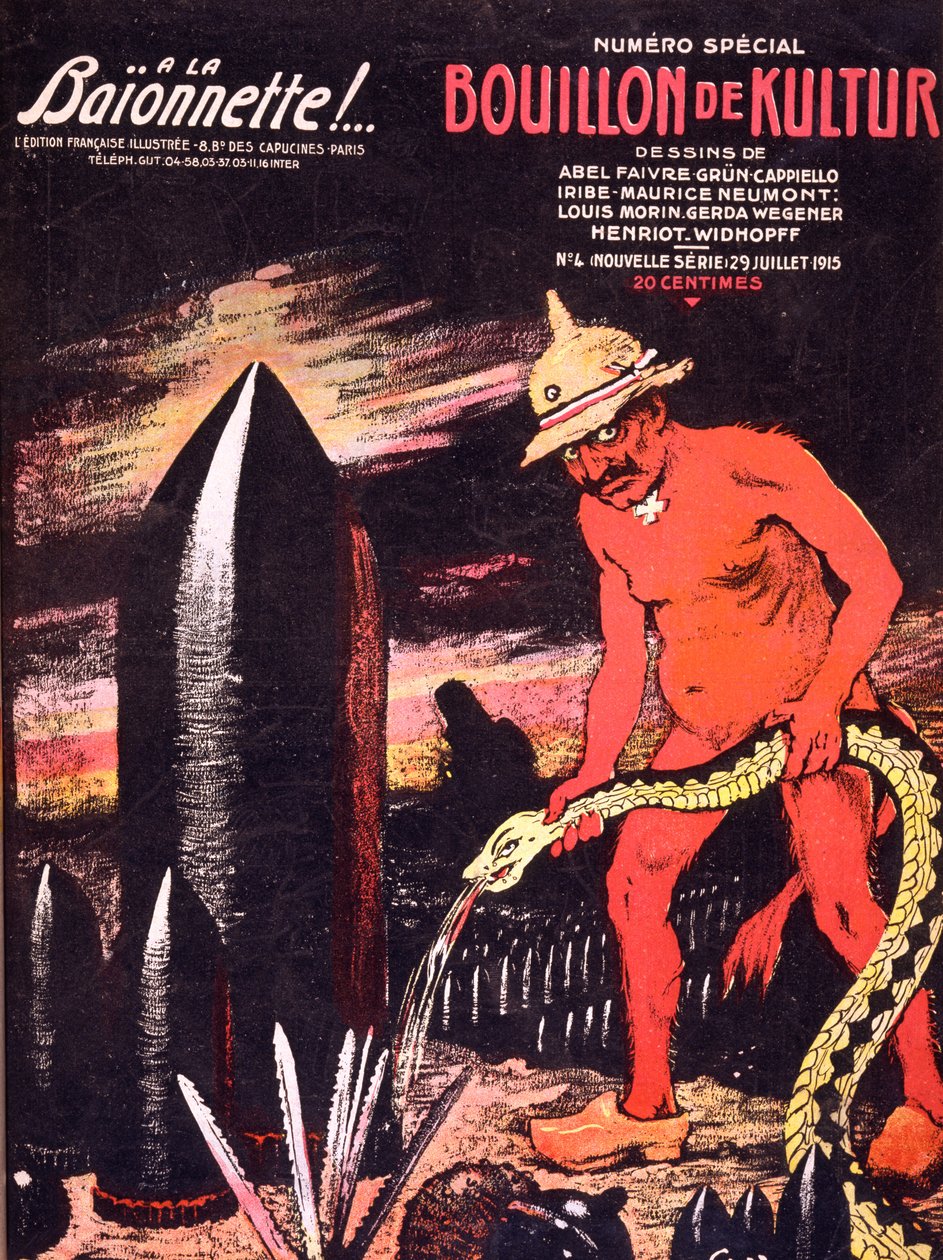 La Baïonnette -lehden kansi, 29. heinäkuuta 1915 tekijältä Jules Alexandre Gruen or Grun