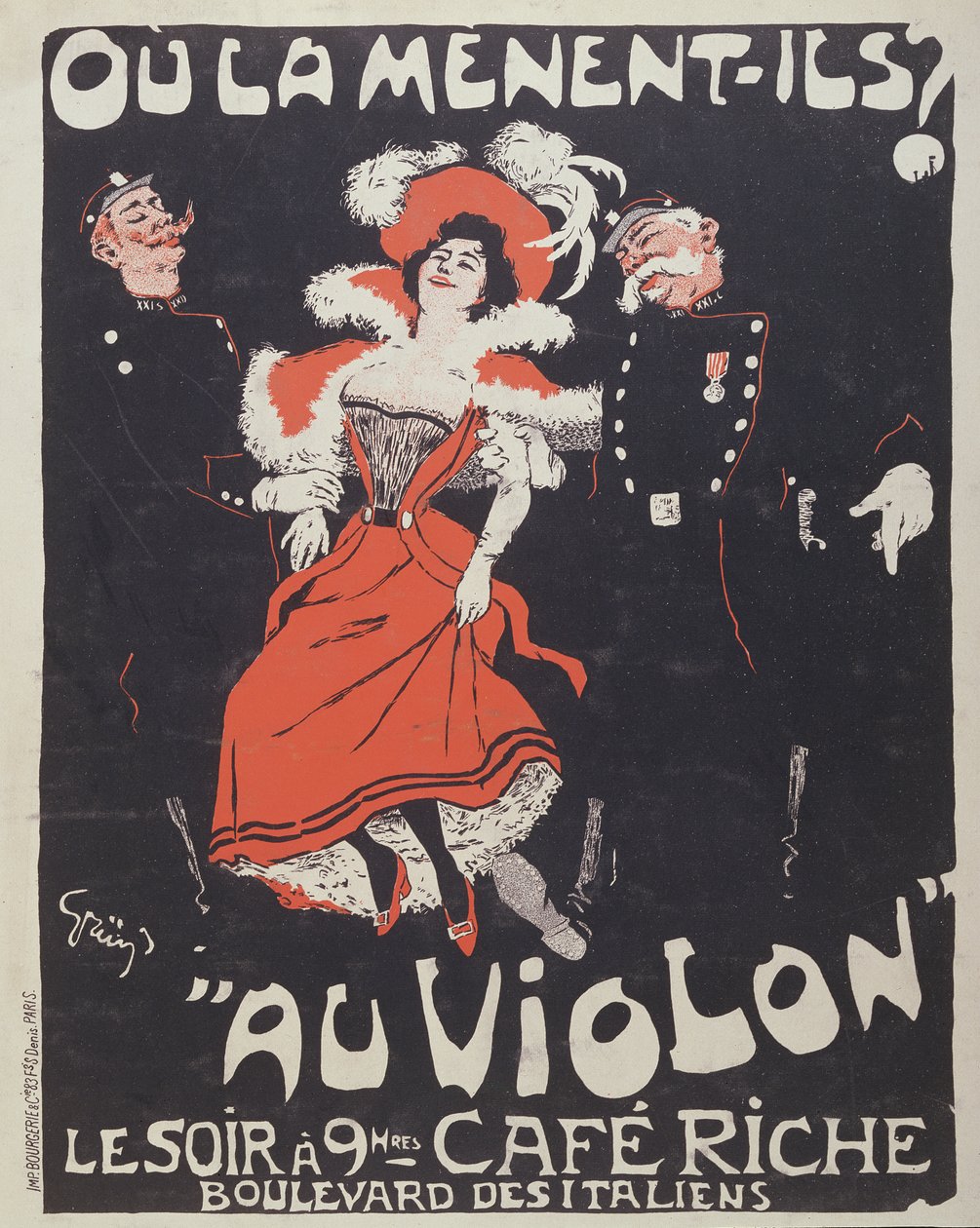 Café Richen juliste, n. 1896 tekijältä Jules Alexandre Gruen or Grun