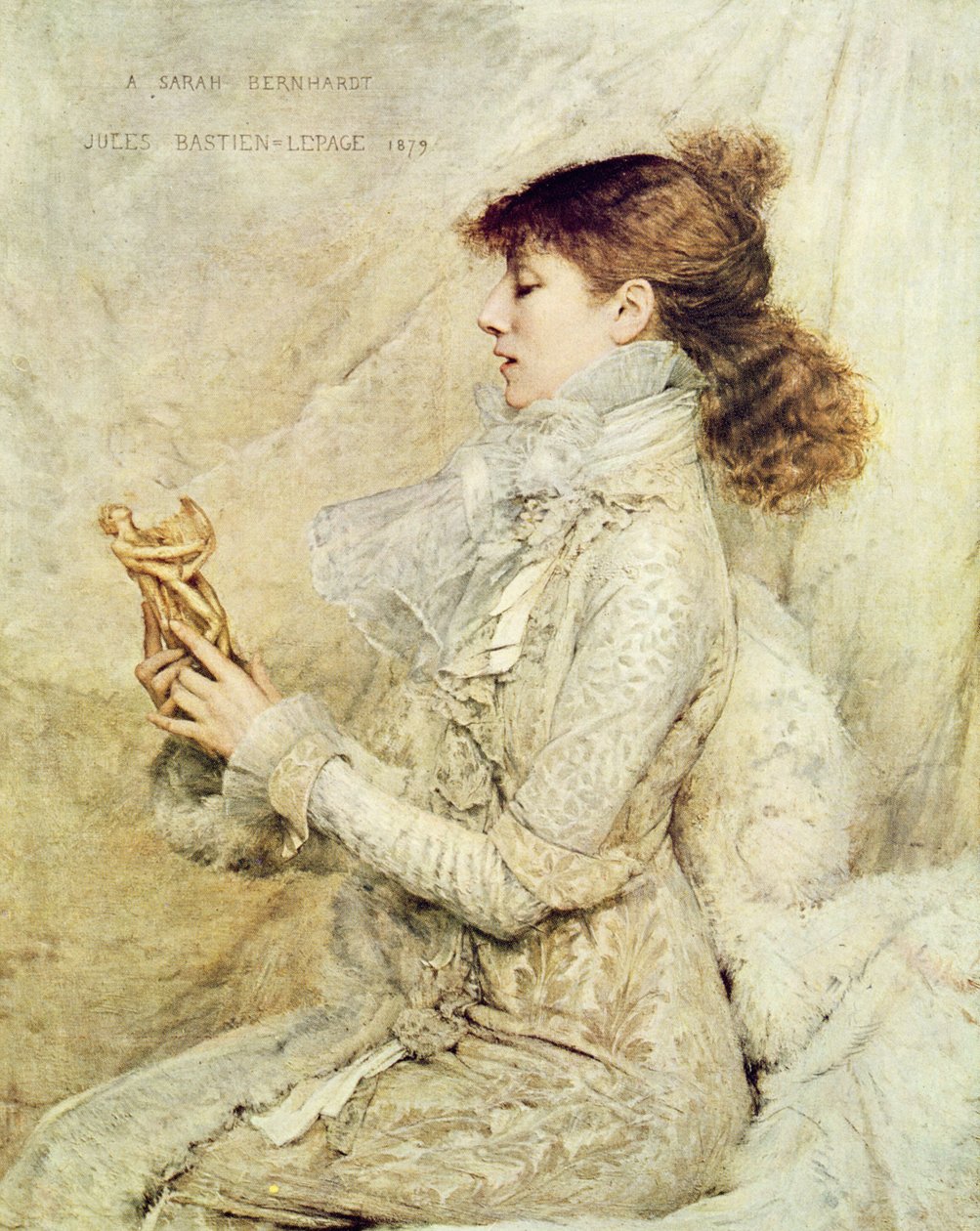 Muotokuva Sarah Bernhardtista (1844-1923) 1879, otettu Illustration-lehdestä, 13. toukokuuta 1922 tekijältä Jules Bastien Lepage