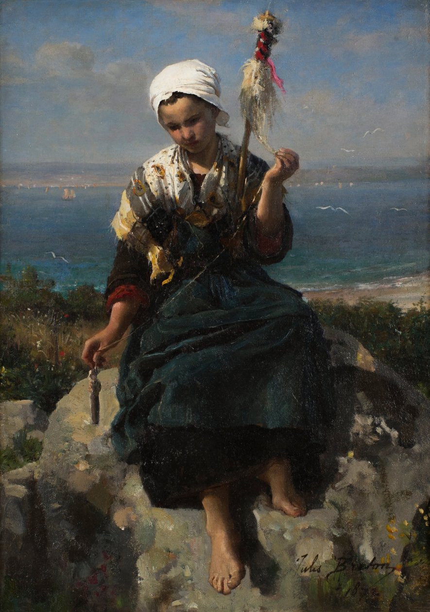 Pellavan kehruu tekijältä Jules Breton