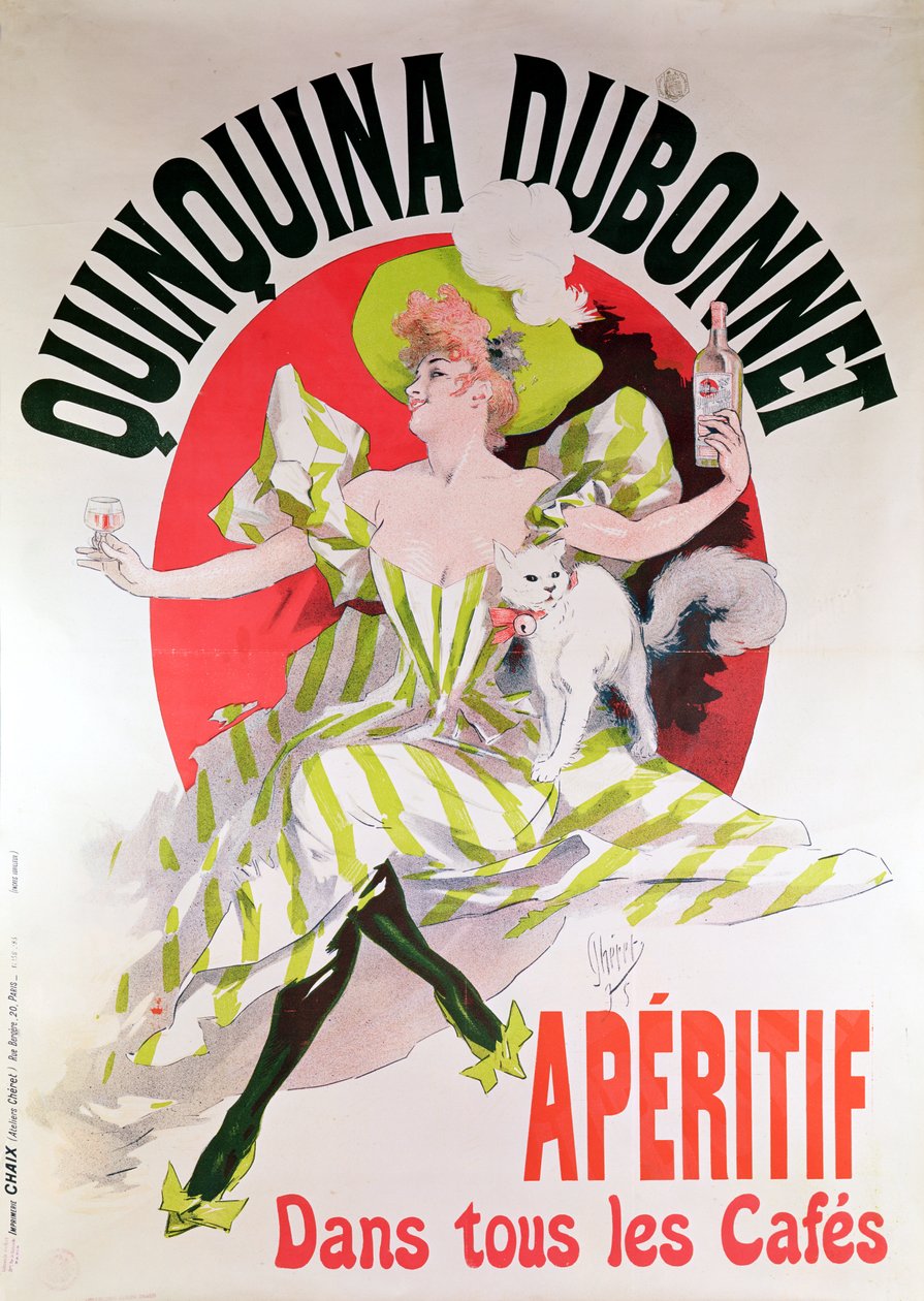 Julistemainos "Quinquina Dubonnet" aperitiivi, 1895 tekijältä Jules Cheret