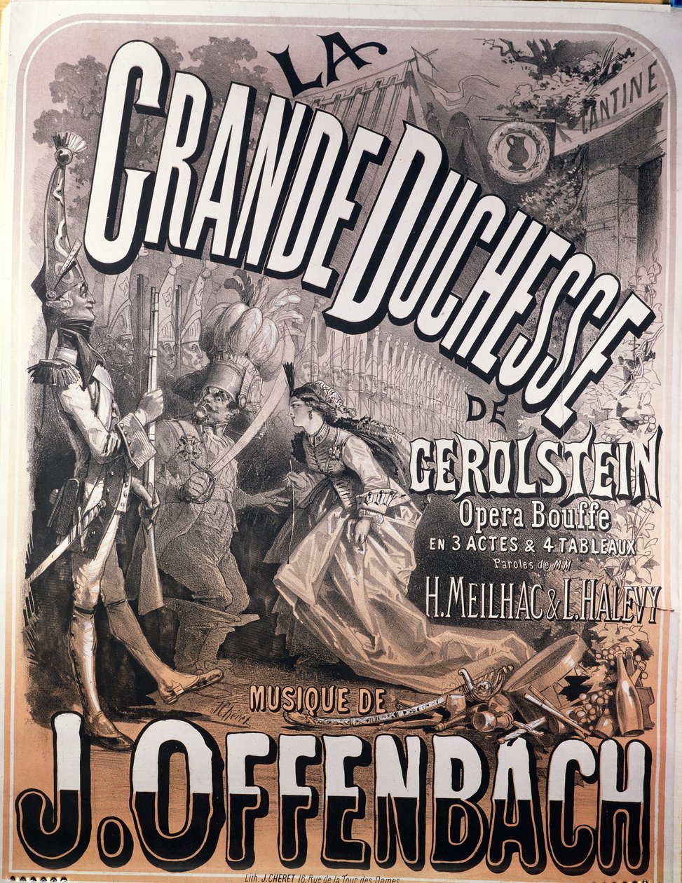 Jacques Offenbachin (1819-90) juliste "La Grande Duchesse de Gerolstein" tekijältä Jules Cheret