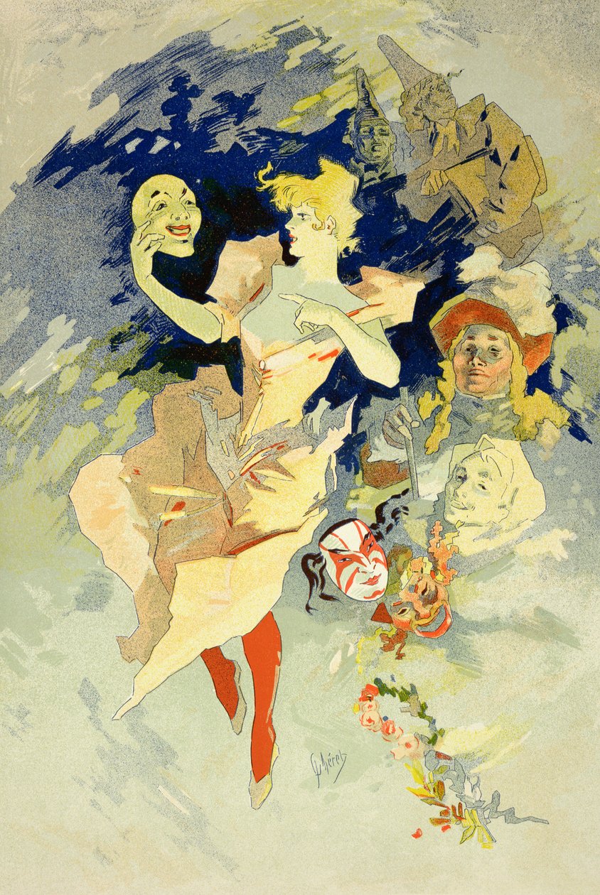 Jäljennös teoksesta "La Danse", 1891. tekijältä Jules Cheret