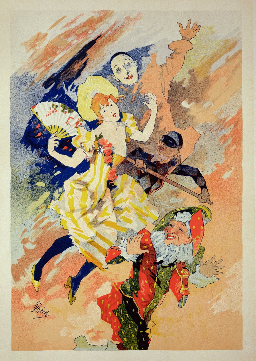 Jäljennös pantomiimin julisteesta, 1891 tekijältä Jules Cheret