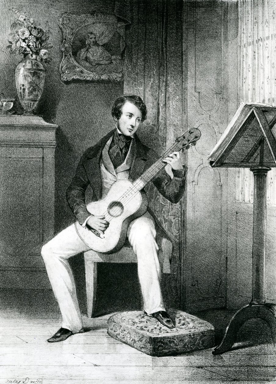 Kitaristi (litografia) tekijältä Jules David