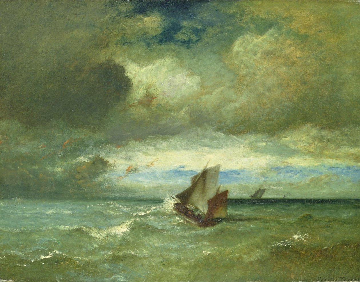Choppy Sea, noin 1870 tekijältä Jules Dupré