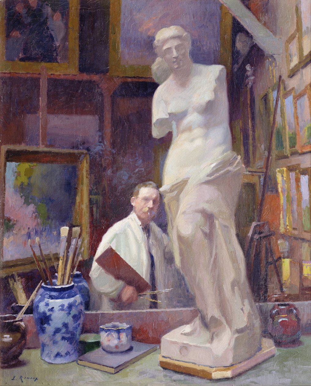 Ernest Renoux studiossaan, 50, rue Saint-Didier tekijältä Jules Ernest Renoux
