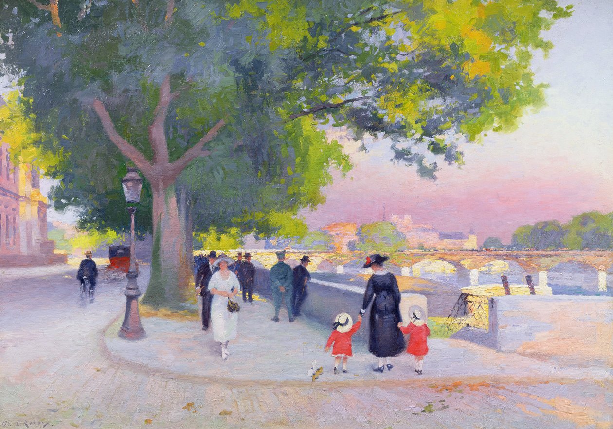 Promenadi Seinen rannalla Pariisissa tekijältä Jules Ernest Renoux