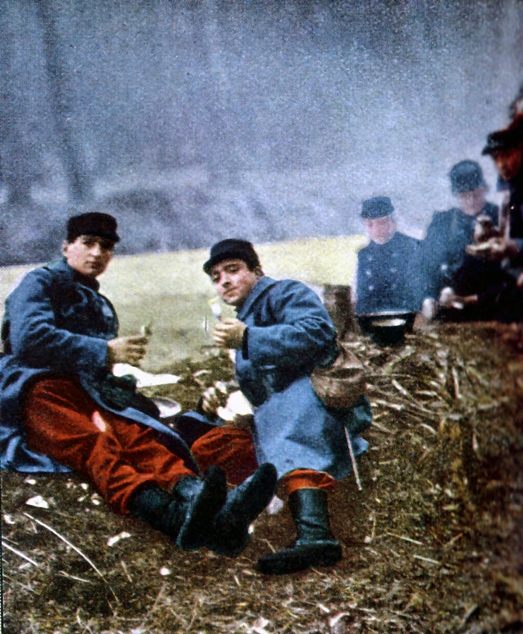 Ranskalaisia sotilaita, Marne, syyskuu 1914 (omakromaattinen) tekijältä Jules Gervais Courtellemont