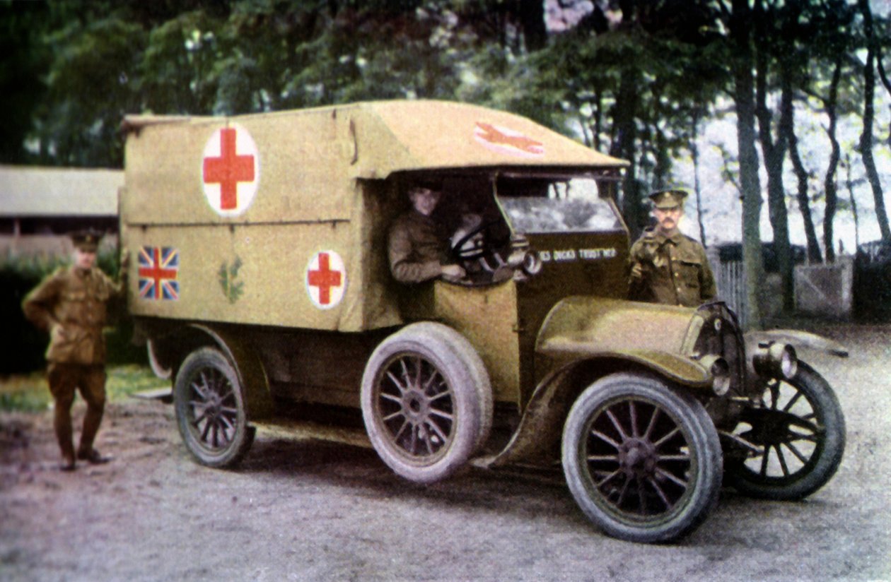 Punaisen Ristin kuorma-auto, Marne, syyskuu 1914 (autochrome) tekijältä Jules Gervais Courtellemont