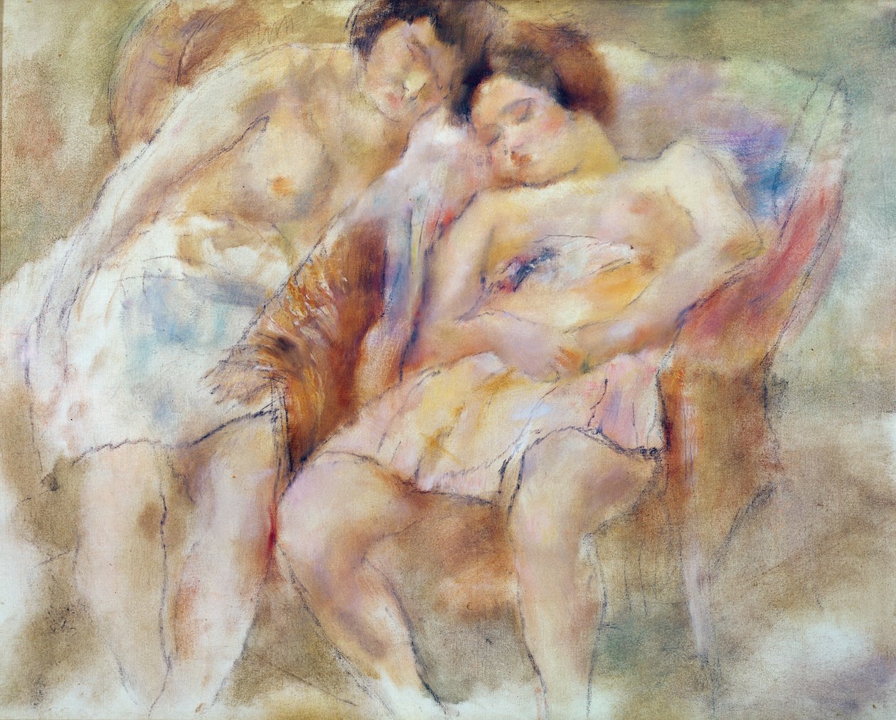 Kaksi nukkujaa tekijältä Jules Pascin