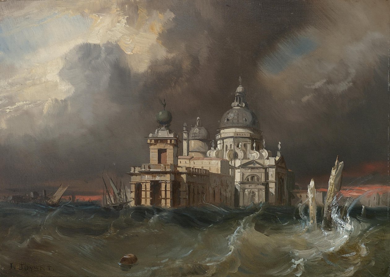 Myrsky Santa Maria della Saluten yli Venetsiassa tekijältä Jules Romain Joyant