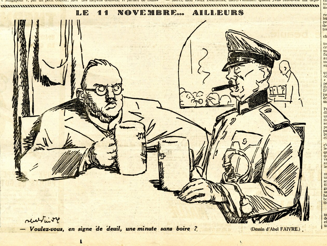 Suorapuheinen, satiirinen mustavalkoinen tekijältä Jules Abel Faivre