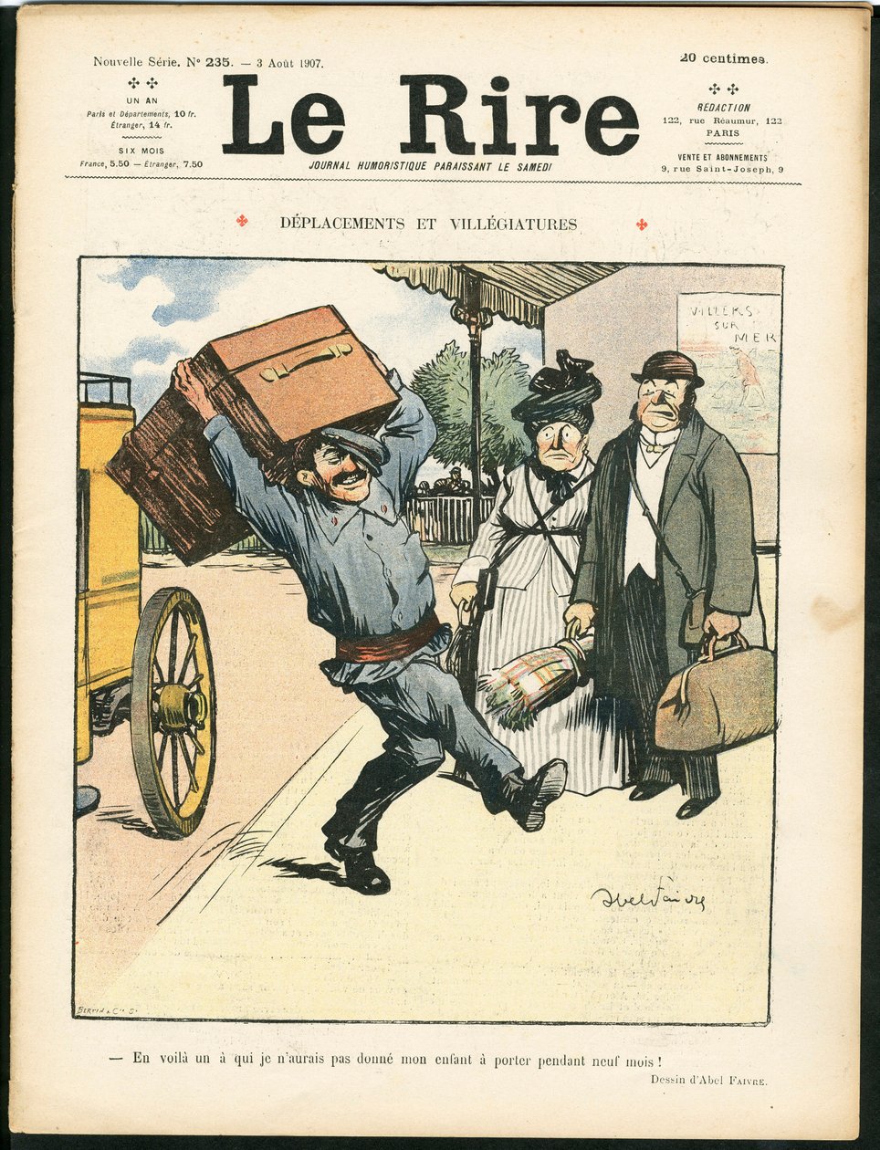 Kansi "" Le Lire ", Color Satiric tekijältä Jules Abel Faivre