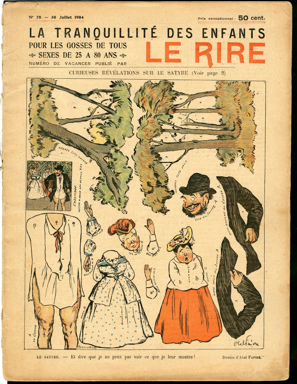 Kansi "" The Laughter", numero 78, Satiirinen väreissä tekijältä Jules Abel Faivre