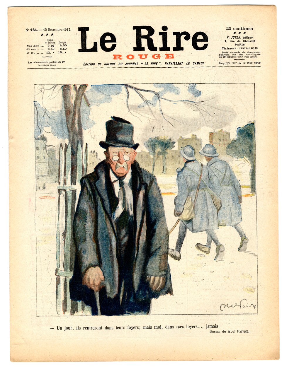 Kansi "" The Red Laughter", satiirinen väreissä tekijältä Jules Abel Faivre