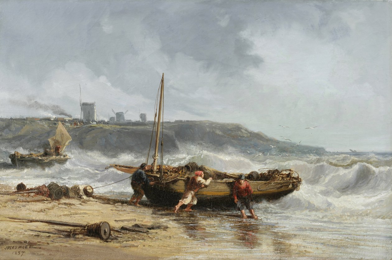 Rannikkokohtaus, 1857 tekijältä Jules Achille Noel