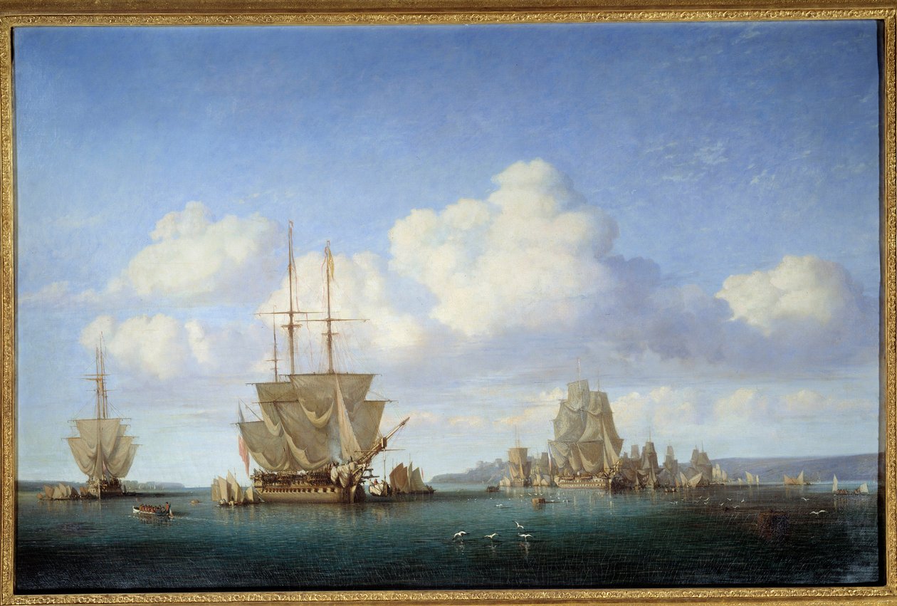 Brestin lahti vuonna 1844 Jules Achille Noelin (1815-1881) maalaus 1844 Rouen, Kuvataidemuseo tekijältä Jules Achille Noel