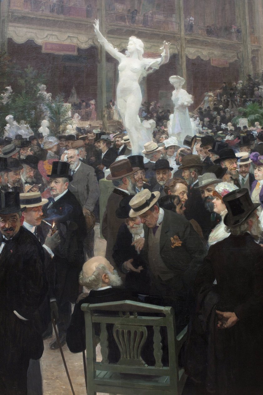 Perjantai salon des artistes francaisissa. Jules Alexandre Grunin (1868-1939) maalaus, öljy kankaalle, ranskalainen taide tekijältä Jules Alexandre Gruen or Grun