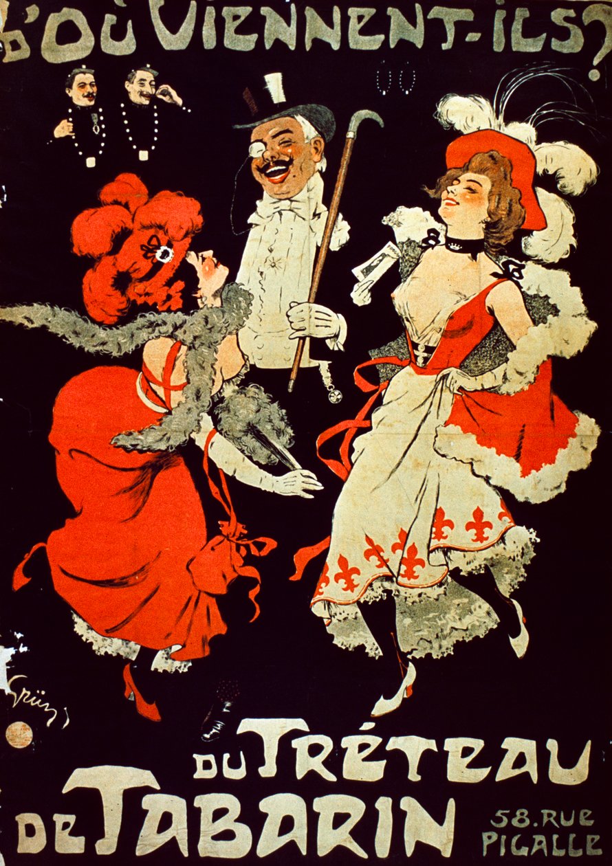 Du Treteau De Tabarin -juliste tekijältä Jules Alexandre Gruen or Grun