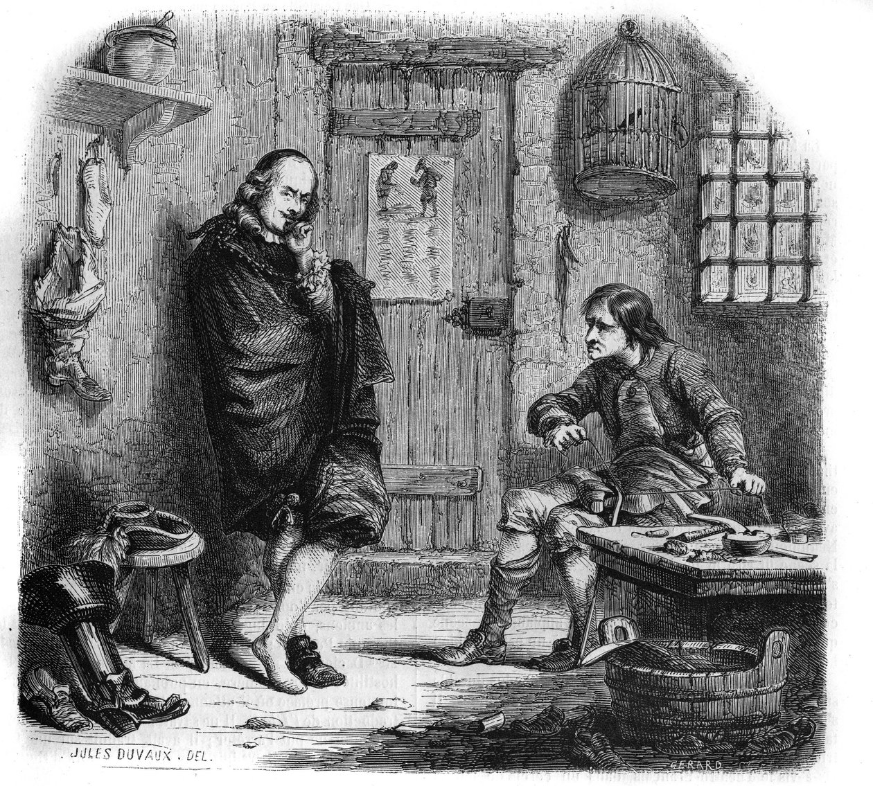 Pierre Corneille (1606-1684) säästäjällä. Kaiverrus Jules Duvaux tekijältä Jules Antoine (after) Duvaux