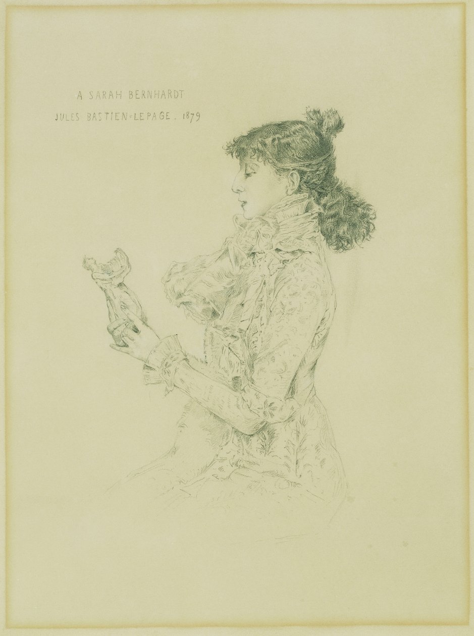 Sarah Bernhardtin muotokuva, 1879 tekijältä Jules Bastien Lepage