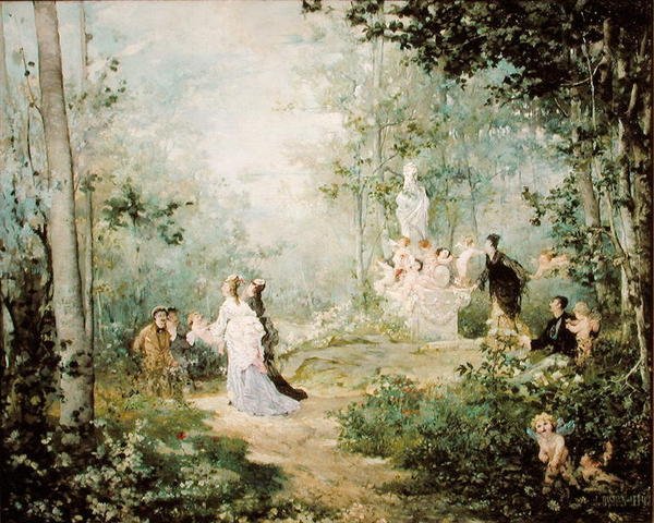 Scene Champetre (öljy kankaalle) tekijältä Jules Bastien Lepage
