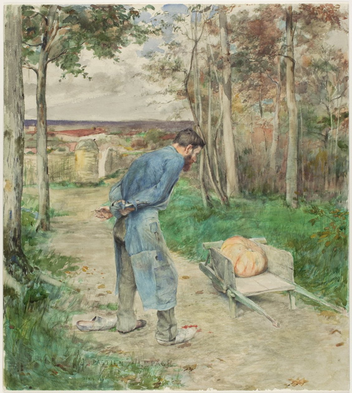 Tammenterho ja kurpitsa tekijältä Jules Bastien Lepage