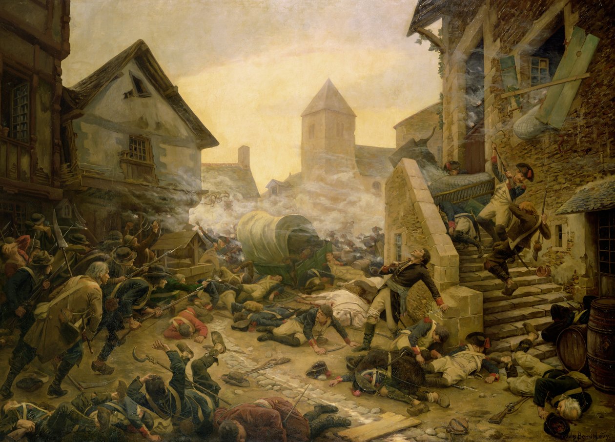 Taistelu Choletissa eli kenraali Moulinin itsemurha vuonna 1794 tekijältä Jules Benoit-Levy