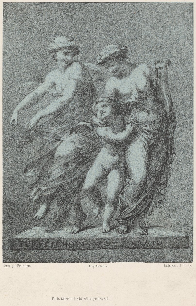 Apollo ja muusat tekijältä Jules Boilly after Pierre Paul Prud