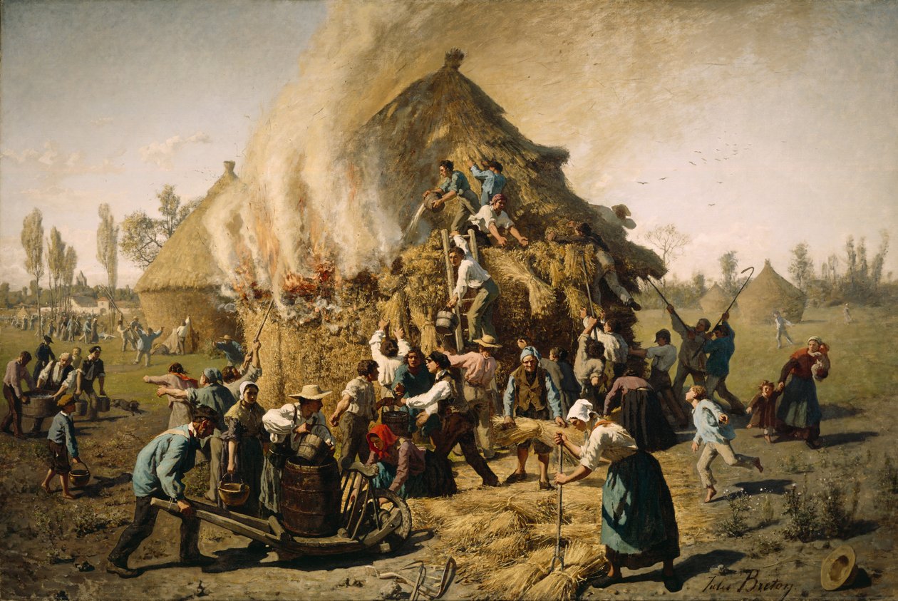 Tuli heinäsuovasta, 1856 tekijältä Jules Breton