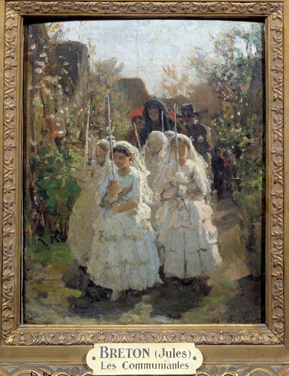 Jules Bretonin (1827-1905) ensimmäiset viestijät Courrieresissa (öljy pahville) tekijältä Jules Breton