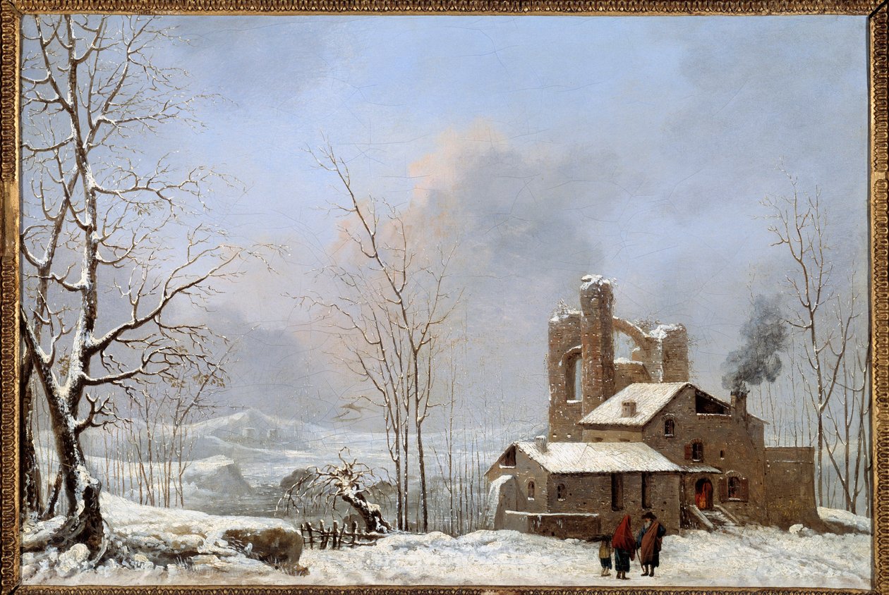 Cesar Van Loon (1743-1821) talvimaisemamaalaus 1700-luvun Quimper, Kuvataidemuseo tekijältä Jules Cesar Denis van Loo
