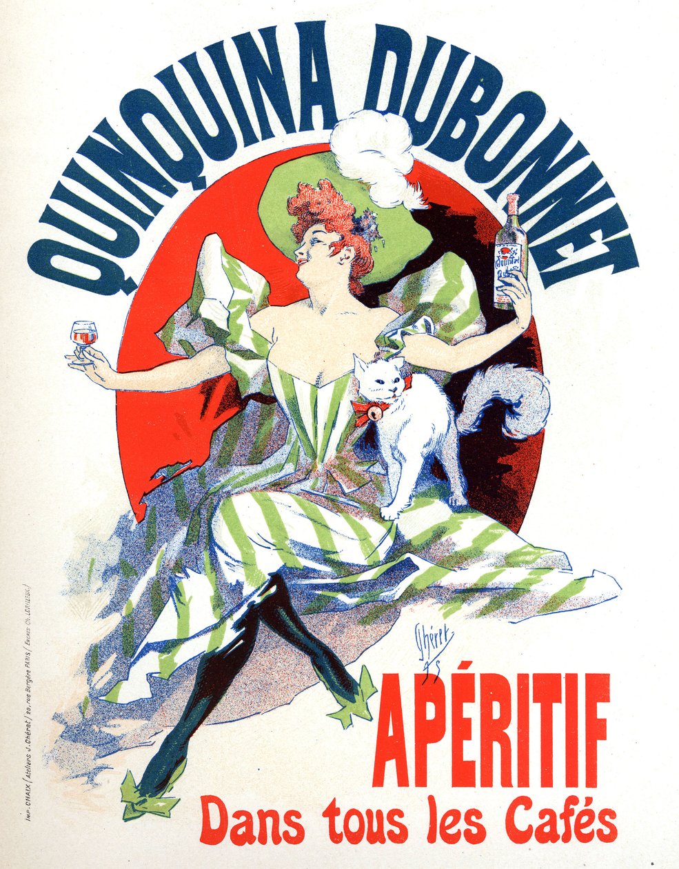 Mainos Quinquina Dubonnet -aperitiiville tekijältä Jules Cheret