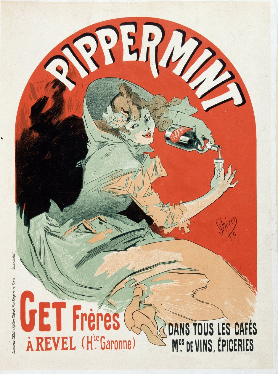 Pippermint Get Freres -mainosjuliste - kirjoittanut Jules Cheret tekijältä Jules Cheret
