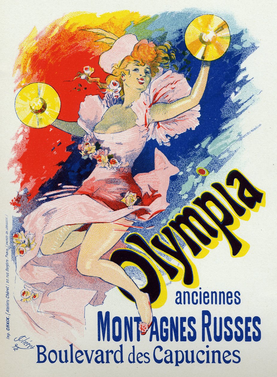 Art. Aliwan. Olympia, music hall sa Paris. Poster ni Jules Cheret, Francefinn tekijältä Jules Cheret