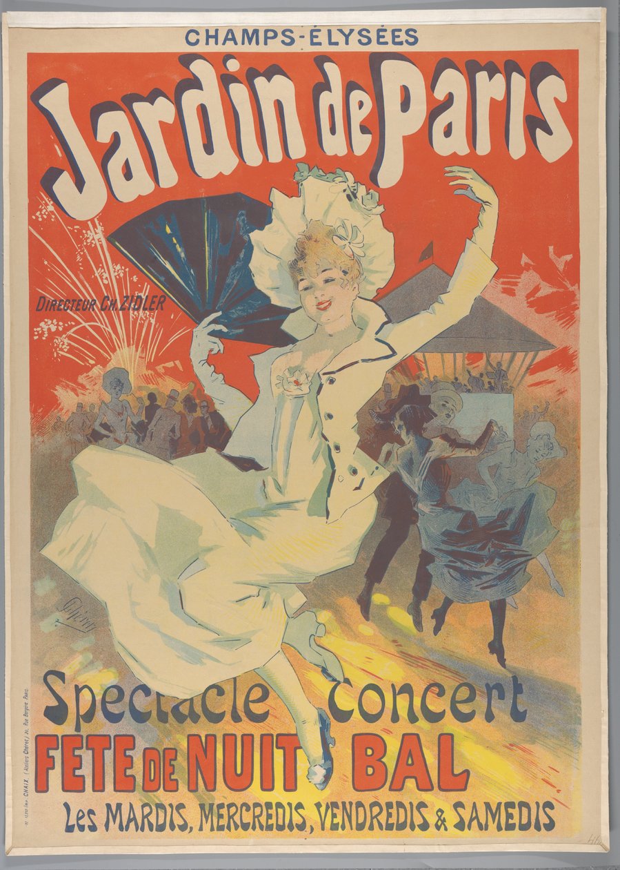 Champs-Elysées. Jardin de Paris, 1890 tekijältä Jules Cheret